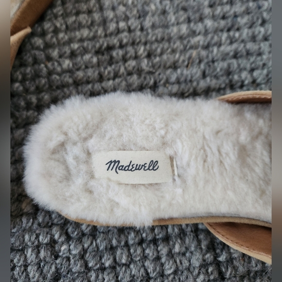 Madewell Suede Shearling Lined Mules, Size 9 - Picture 6 of 9